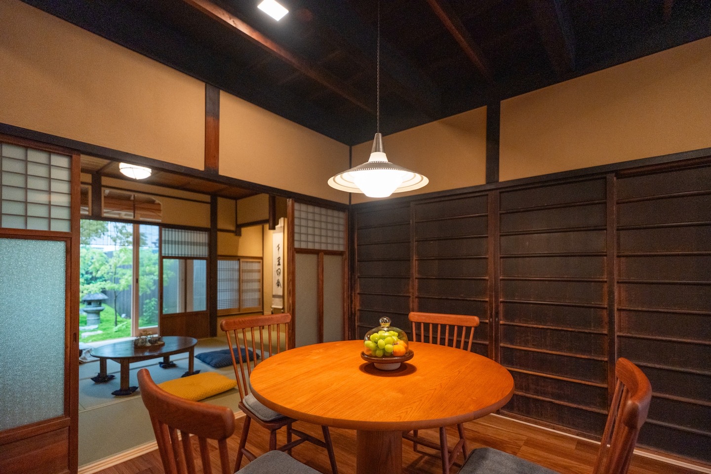 Dining, beside the garden